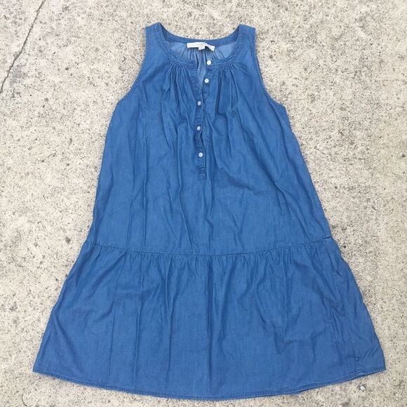 New Loft Chambray drop waist dress. Small - Picture 3 of 6